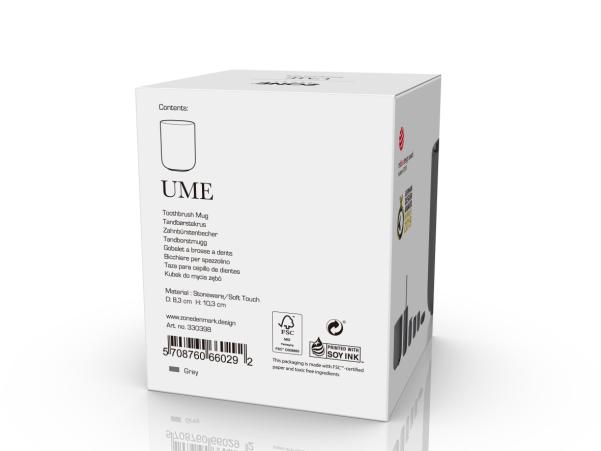 BITZ Zone Ume Toothbrush Mug Dia. 8 3 X 10 3 Cm Grey