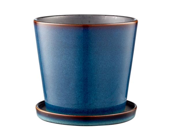 BITZ BITZ Flowerpot Dia. 14 Cm Dark Blue/black