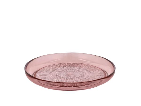 BITZ BITZ Kusintha Glass Plate Dia 25 Cm Pink