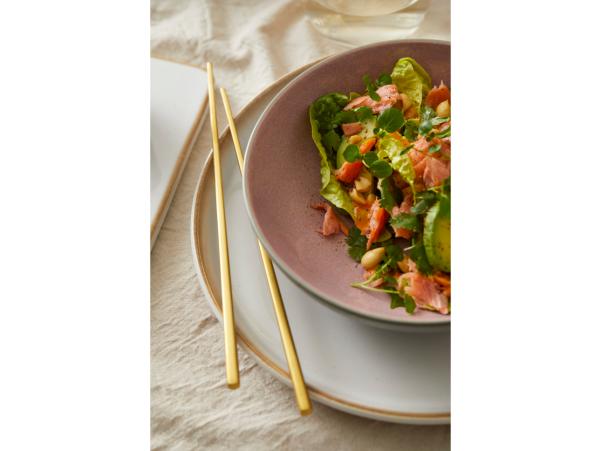BITZ BITZ Pasta Bowl Dia. 20 X 6 Cm Grey/Light Pink