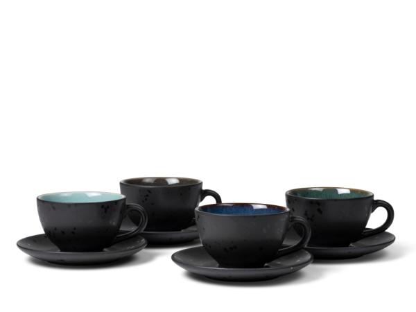 BITZ BITZ Cup And Saucer Dia. 10 X 6 Cm 24 Cl 4 Pcs Assorted