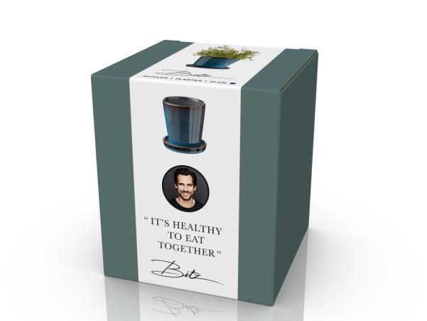 BITZ BITZ Flowerpot Dia. 10 X 10 5 Cm Dark Blue/black