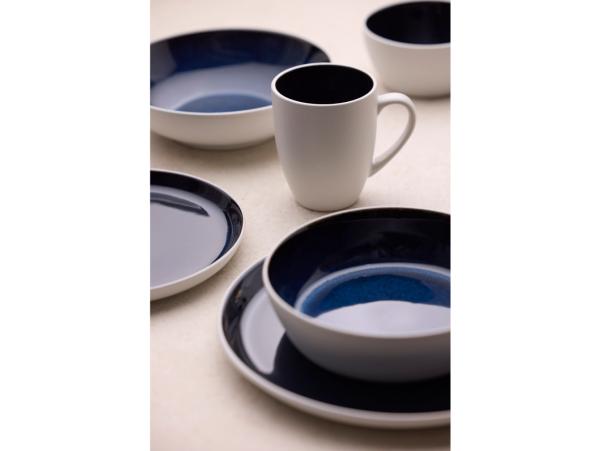 BITZ BITZ Gastro Pasta Bowl Dia 20 X 6 Cm 1000 Ml White/Dark Blue