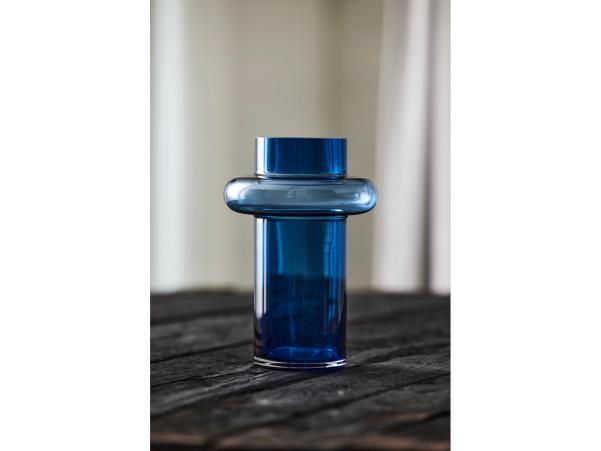 BITZ Lyngby Glas Tube Vase 25 Cm Dark Blue