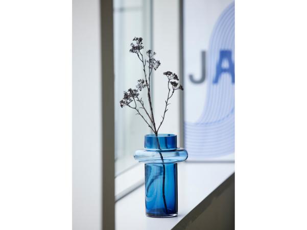 BITZ Lyngby Glas Tube Vase 25 Cm Dark Blue