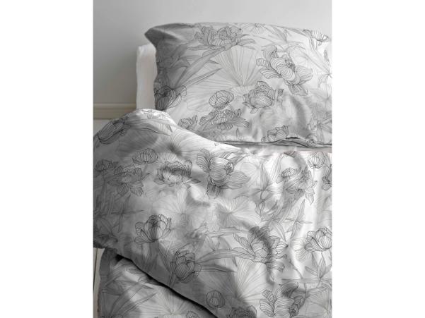 BITZ Södahl Foliage Bed Linen 155 X 220 Cm Grey DE
