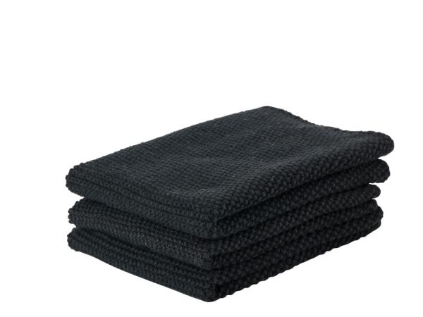 BITZ Zone Dish Cloth 27 X 27 Cm 3 Pcs Black