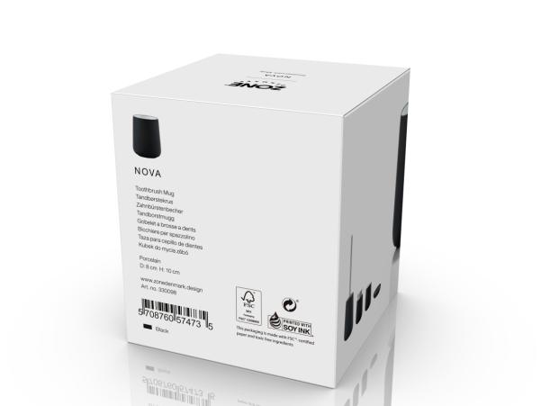BITZ Zone Nova Toothbrush Mug Dia. 8 X 10 Cm Black