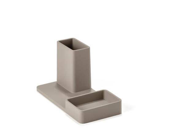 BITZ Zone Pen Holder 20 X 10 X 10.5 Cm Pebble Grey