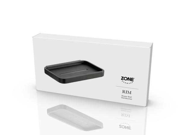 BITZ Zone Rim Showershelf 22 X 11.4 X 2 Cm Black