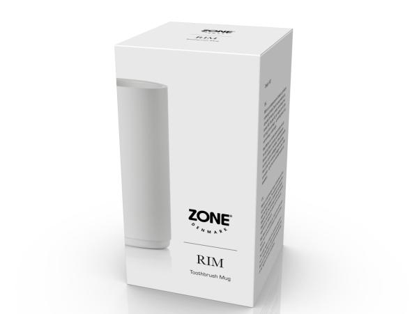 BITZ Zone Rim Toothbrush Mug Dia 7 X 13.6 Cm White