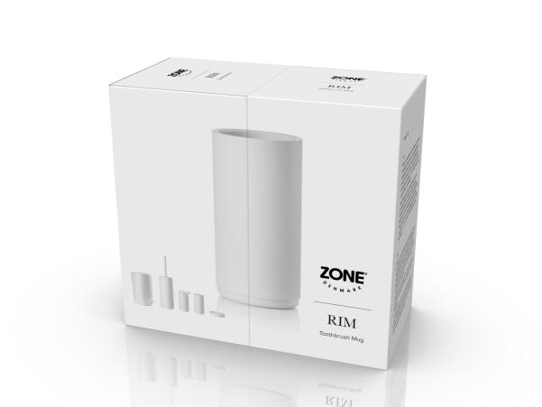 BITZ Zone Rim Toothbrush Mug Dia 7 X 13.6 Cm White