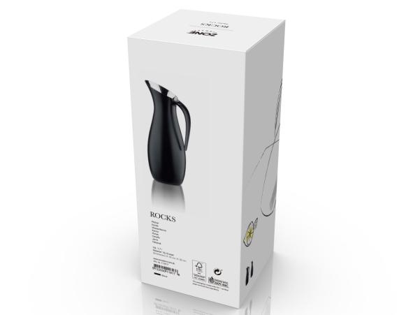 BITZ Zone Rocks Jug Dia. 12 X 30 Cm 1.7 Liter Black