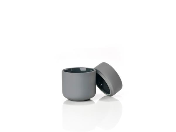 BITZ Zone Ume Jar With Lid Dia 8.3 X 10.3 Cm Grey