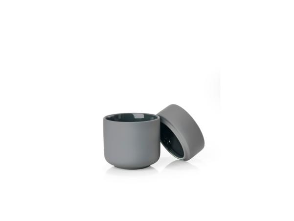 BITZ Zone Ume Jar With Lid Dia 8.3 X 10.3 Cm Grey