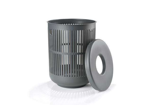 BITZ Zone Ume Laundry Basket Dia 40 X 54 Cm Grey