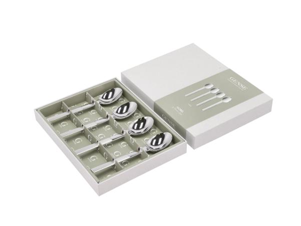 BITZ Gense Nobel Dessert Spoon 16 5 Cm 4 Pcs Matte/Polished Steel