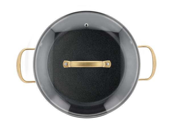 BITZ HOLM Brasserie Sauté Casserole Ceramic Non-stick Dia 26 X 6 4 Cm 2 6 Liter Black