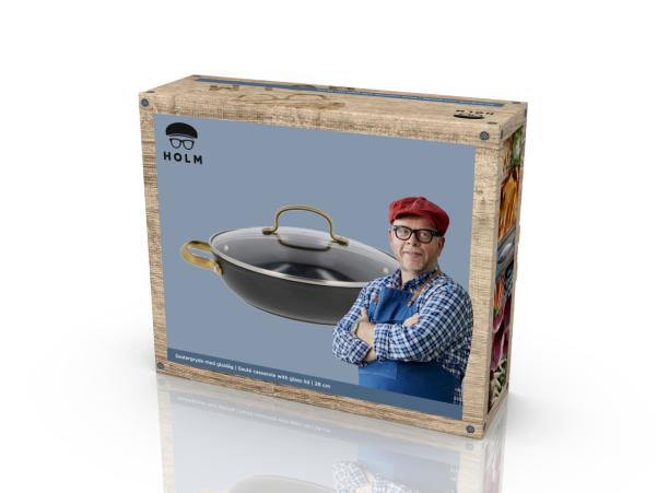 BITZ HOLM Brasserie Sauté Casserole Ceramic Non-stick Dia 26 X 6 4 Cm 2 6 Liter Black