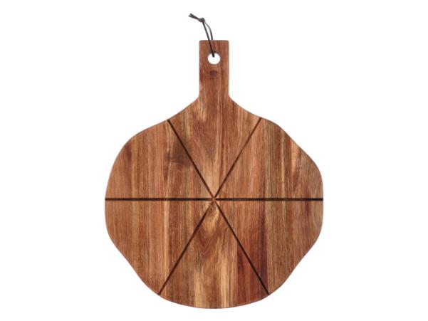 BITZ HOLM Pizza Cutting Board W Grooves 44 X 36 X 1.9 Cm Acacia Wood