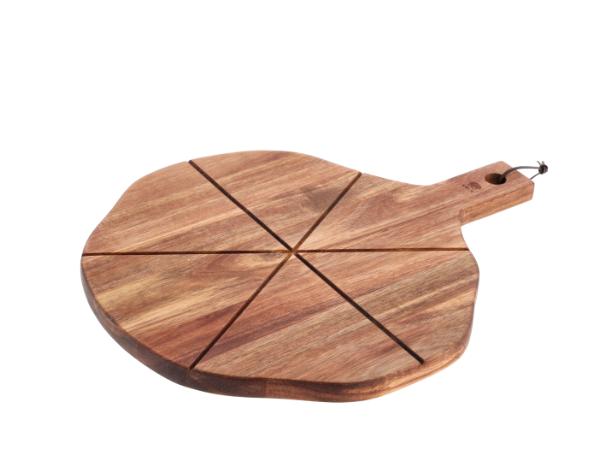BITZ HOLM Pizza cutting board w grooves 44 x 36 x 1.9 cm Acacia wood