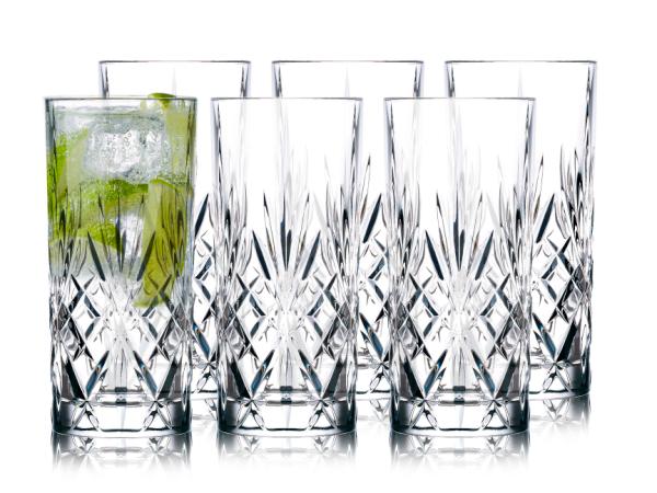 BITZ Lyngby Glas Krystal Melodia Highball 36 Cl 6 Pcs