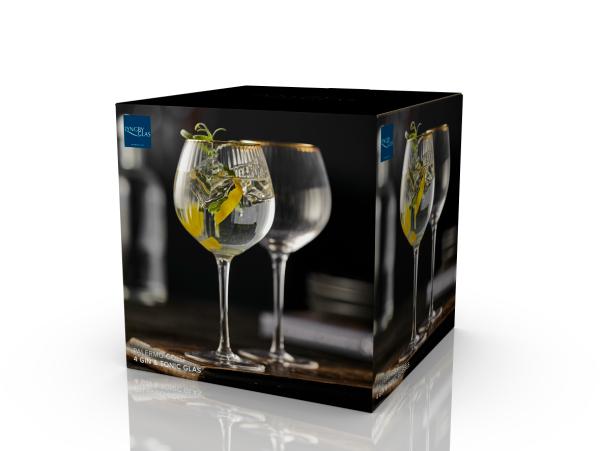 BITZ Lyngby Glas Palermo Gold Gin Glass 65 Cl 4 Pcs