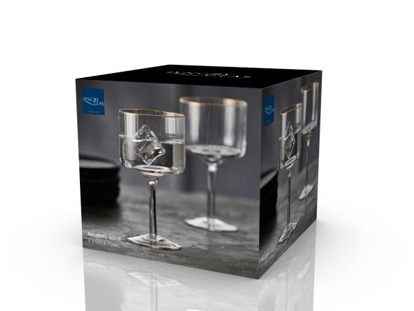 BITZ Lyngby Glas Palermo Gold Gin & Tonic Glass 45 Cl 4 Pcs