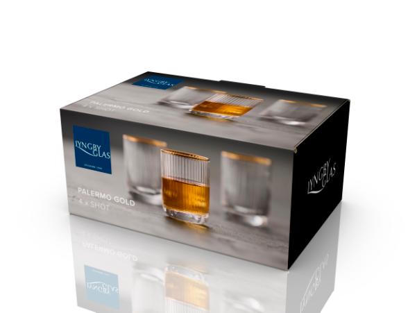 BITZ Lyngby Glas Palermo Gold Shot Glass 6 Cl 6 Pcs