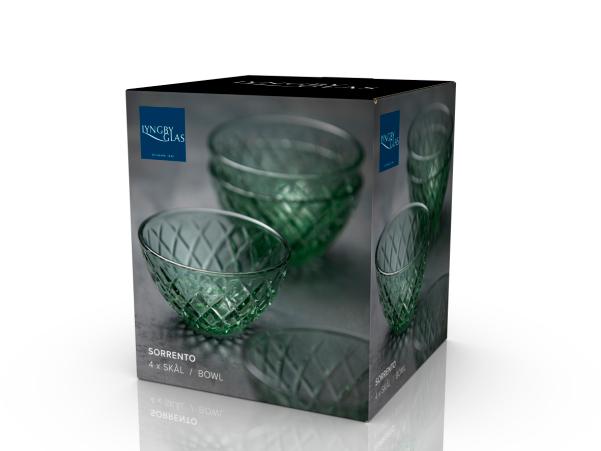 BITZ Lyngby Glas Sorrento Bowl Dia 12 Cm 4 Pcs Green