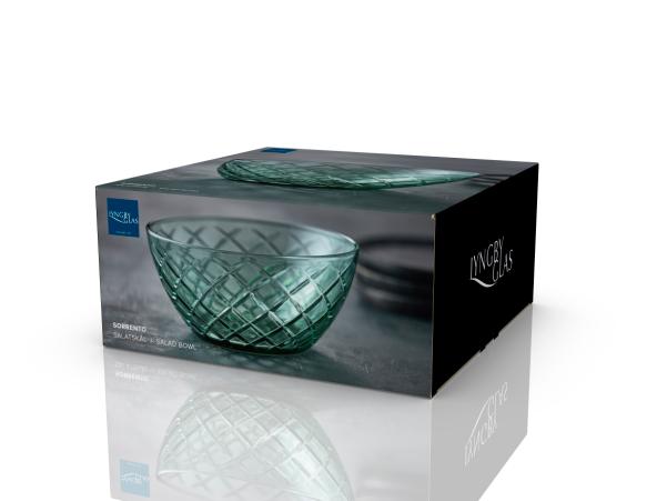 BITZ Lyngby Glas Sorrento Salad Bowl Dia 24 Cm Green
