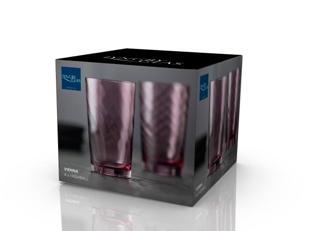 BITZ Lyngby Glas Vienna Highball 45 Cl 4 Pcs Purple