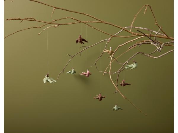 BITZ Medusa-Copenhagen Dove With Glitter Ornament Disco Pink