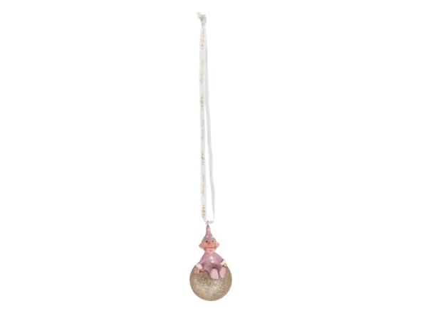 BITZ Medusa-Copenhagen My First Christmas Girl Christmas Ball Dia. 5 X 11 Cm Pink