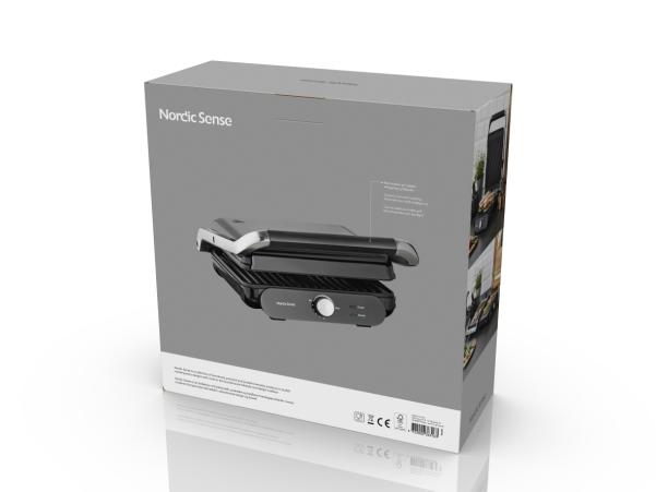 BITZ Nordic Sense Panini Grill Rem. Plates 28 X 23 Cm 2000 Watt Black
