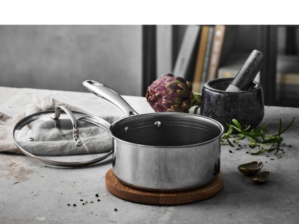 BITZ Pillivuyt Gourmet Paillon Hybrid Saucepan Dia 18 Cm 2.1 Liter Silver Metallic
