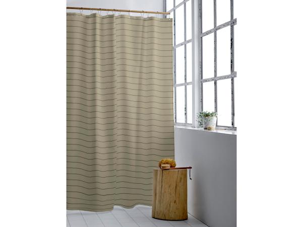 BITZ Södahl Line Shower Curtain 180 X 200 Cm Eucalyptus