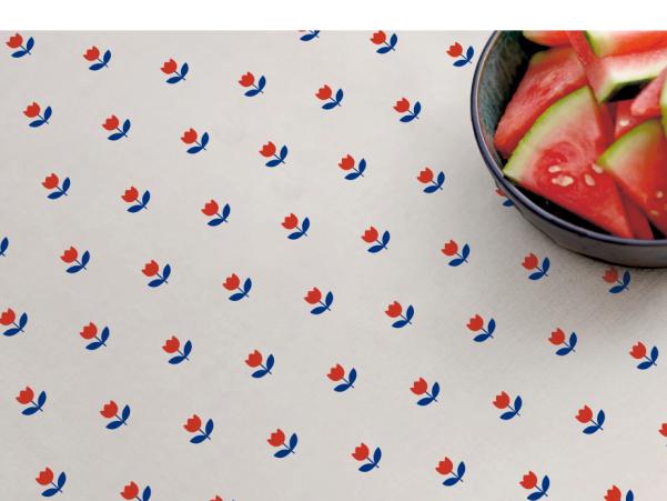 BITZ Södahl Tulip Acrylic Tablecloth W. Antislip 140 Cm Royal Blue