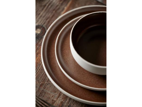 BITZ Studio Round North Dinner Plate Dia 27 Cm Matte White/Matte Bark