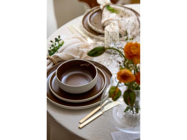 BITZ Studio Round North Dinner Plate Dia 27 Cm Matte White/Matte Bark