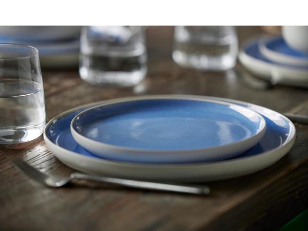 BITZ Studio Round North Dinner Plate Dia 27 Cm Matte White/Shiny River