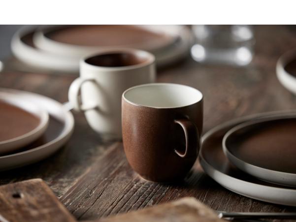 BITZ Studio Round North Mug 33 Cl Matte Bark/Matte White