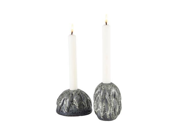 BITZ Villa Collection Candlestick Dia. 10 5 X 7 Cm Arctic Ice