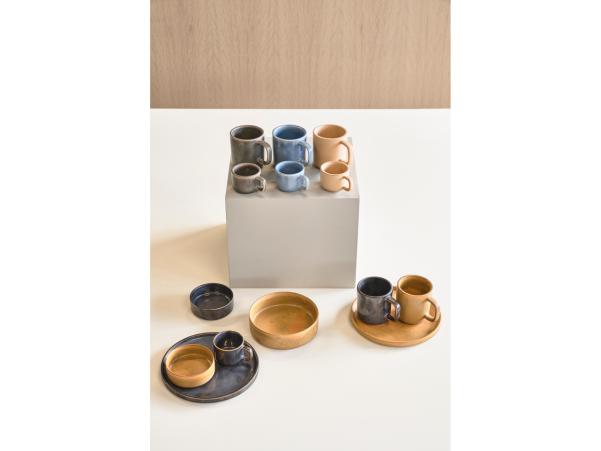 BITZ Villa Collection Fjord Espresso Cup 8.8 X 6 X 4.9 Cm 0 1 Liter 2 Pcs Blue