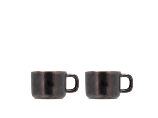 BITZ Villa Collection Fjord Espresso Cup 8.8 X 6 X 4.9 Cm 0 1 Liter 2 Pcs Black Metallic
