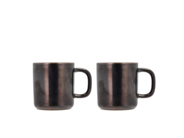 BITZ Villa Collection Fjord Mug 11.5 X 8.1 X 8.7 Cm 0.25 Liter 2 Pcs Black Metallic