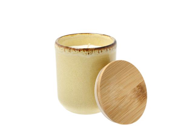 BITZ Villa Collection Iris Cucumber Blossom Fragrance Candle Dia 8 X 9.5 Cm Yellow