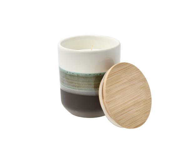 BITZ Villa Collection Iris Orchid Vanilla Fragrance Candle Dia 8 X 9.5 Cm White/Green