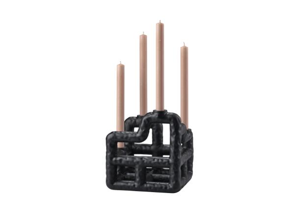 BITZ Villa Collection Lyst Candlestick 21 X 21 X 23 Cm Black