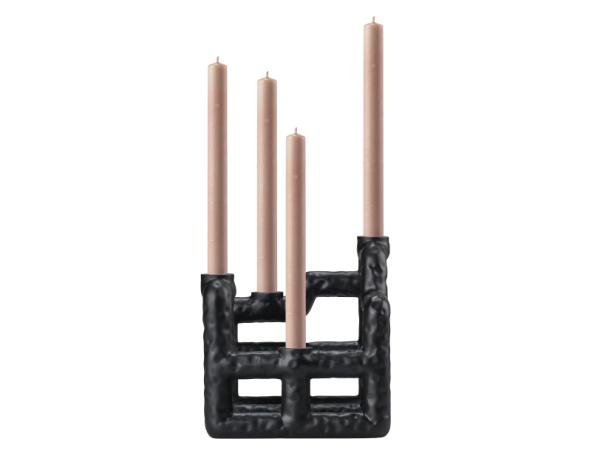 BITZ Villa Collection Lyst Candlestick 21 X 21 X 23 Cm Black